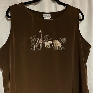 Bon Worth top with elephant and giraffe